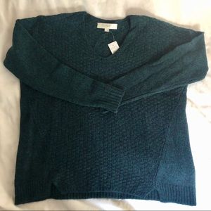 NWT boxy green v-neck sweater - S